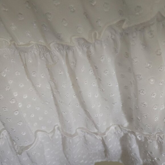 Venus Ruffled Mini Dress Tiered Swiss Dot Balloon Sleeve Bohemian Dress Size XL - Picture 5 of 7